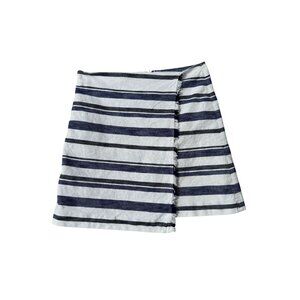 Ann Taylor Loft Womens Striped Textured Mini Skirt Navy & White Size 10 Cotton